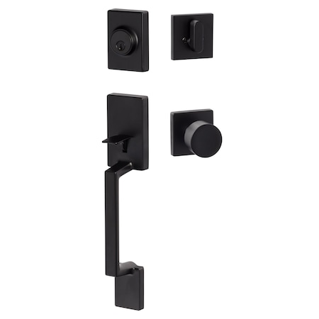 Sure-Loc Hardware Sure-Loc Hardware Stockholm Handleset, Bergen Square Handleset Trim, Flat Black SH507-S-BG-SQ FBL